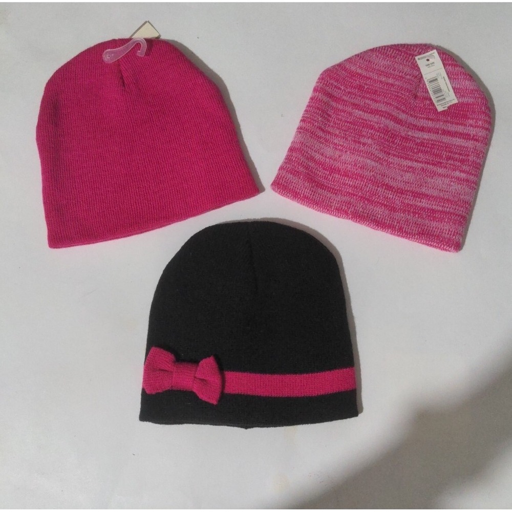 Set Of 3 Women's/Girls Winter Beanie Hats OSFM